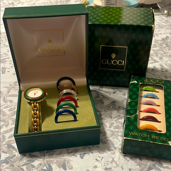 Gucci Gold Watch with Interchangeable Bezels - Picture 1 of 6